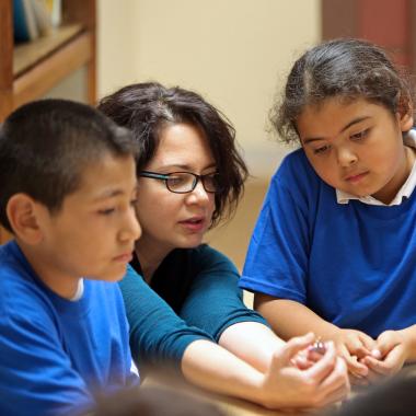 Diana Arya with students McEnroe Reading Clinic