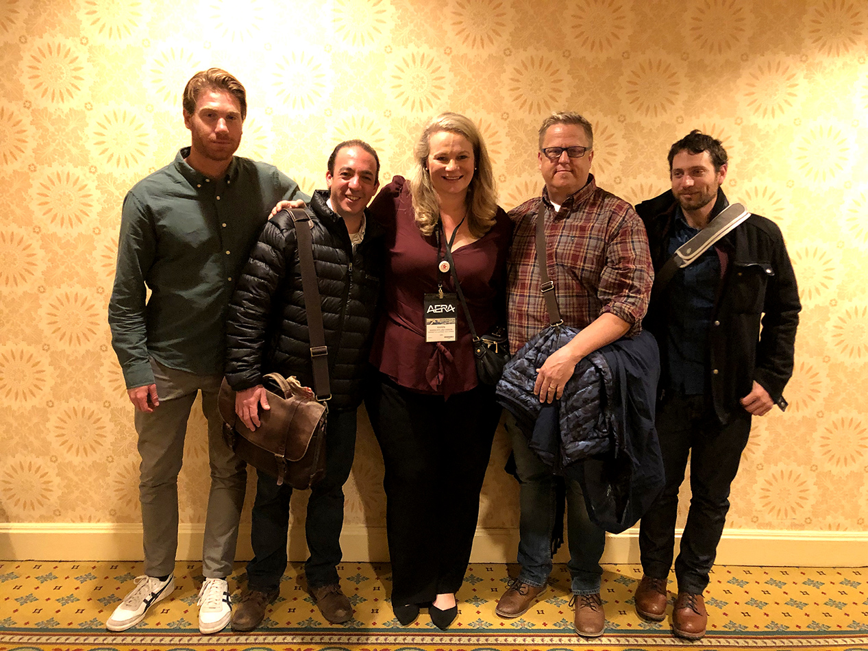 Karen Nylund-Gibson and students at AERA 2019