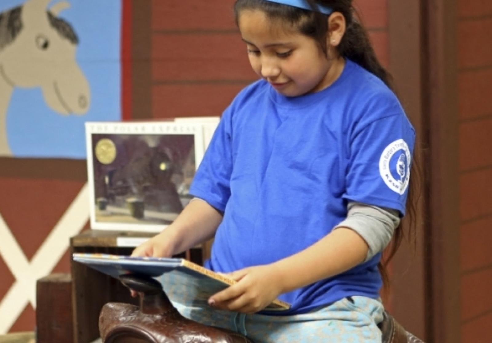 kid with book