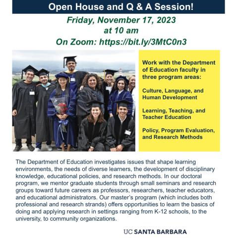 UC Santa Barbara Gevirtz School Department of Education Holds Open House