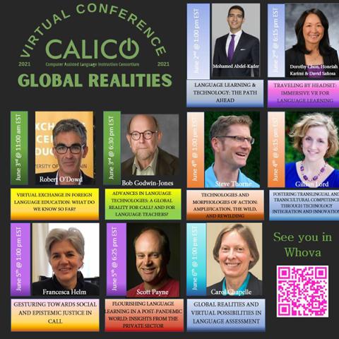 web ad for CALICO conference, featuring Dorothy Chun
