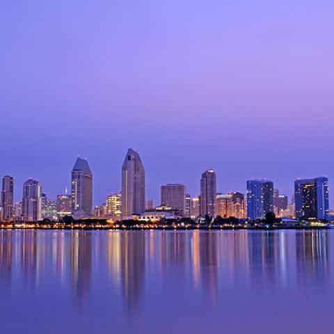 San Diego skyline at dawn