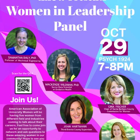 flyer for AAUW Women in Leadership event