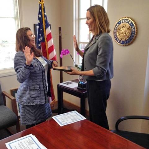 Sandra Aldana and CA Assemblywoman Jaqui Irwin