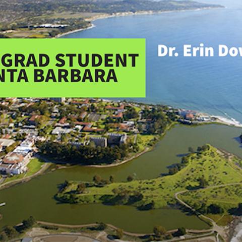 screencap of YouTube about being a grad student in Santa Barbara