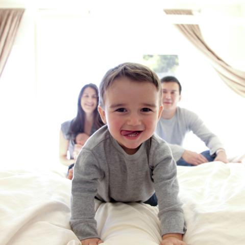 baby crawling toward camera