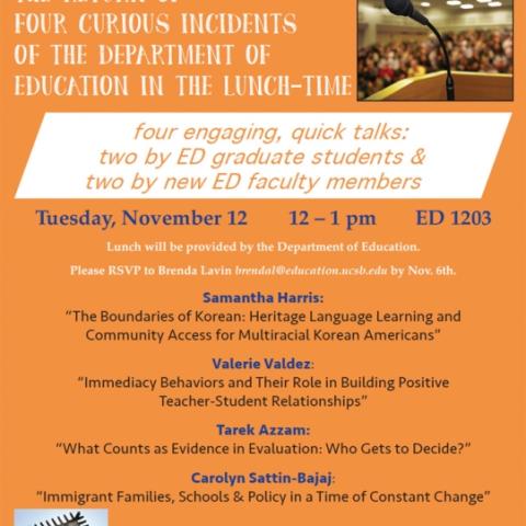 flyer for ED talks on 11-12-19