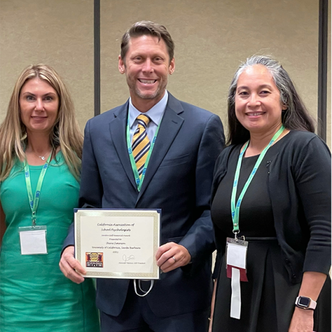 Shane Jimerson with CASP President Jeannine Topalian and CASP Past President Maureen Shroeder