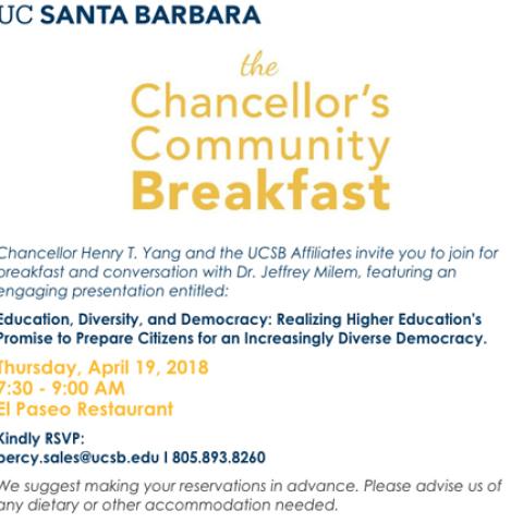 Chancellor's Communtiy Breakfast invite