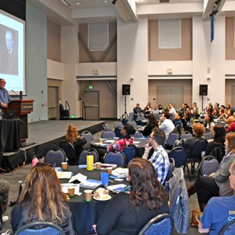 Dean Milem addressing the Student Affairs conference