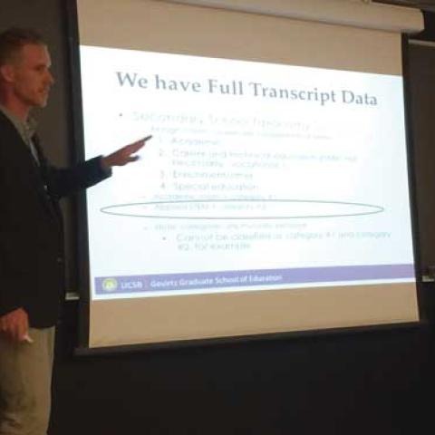 Cameron Sublett presenting research in Madrid, July 2015