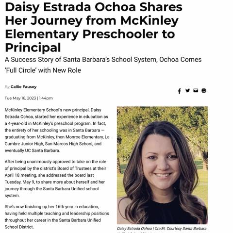screen cap of Daisy Estrada Ochoa story