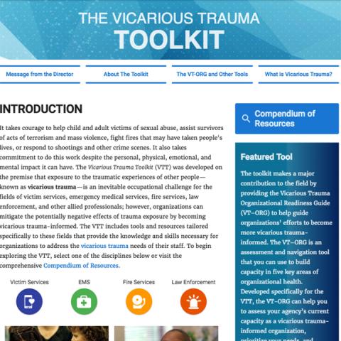 Vicarious Trauma Toolkit homepage