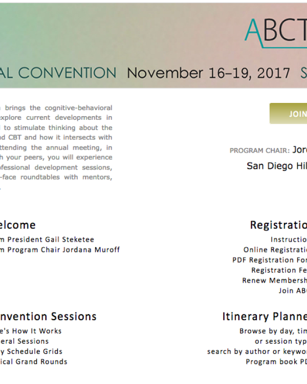 ABCT Convention website screen capture 