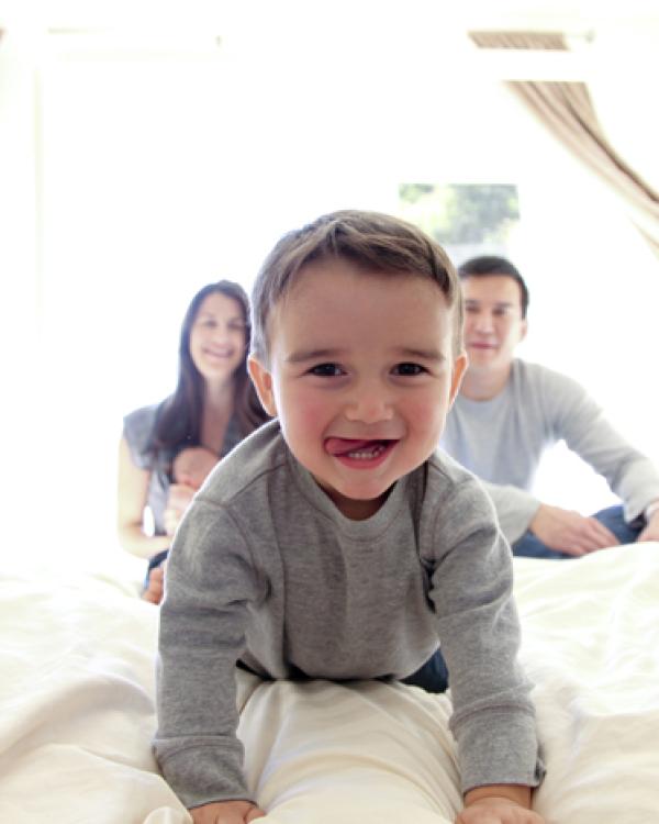 baby crawling toward camera 