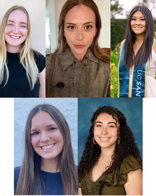 The 2023 Dr. J Student Teacher Fellows: Mason Boyle, Montserrat Gonzales Vega, Olivia Nguyen, Allie Schibsted, and Judith Sosa