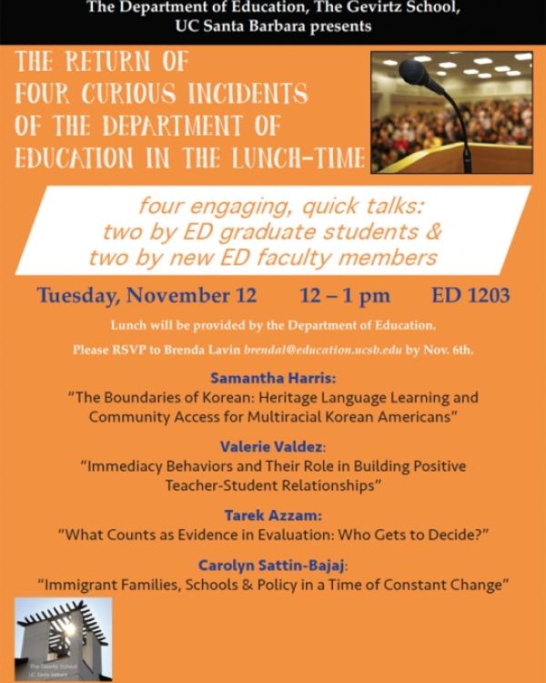 flyer for ED talks on 11-12-19