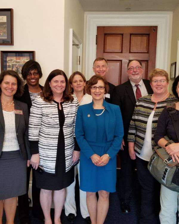 Dean Milem with LEARN group and Rep. Bonamici 