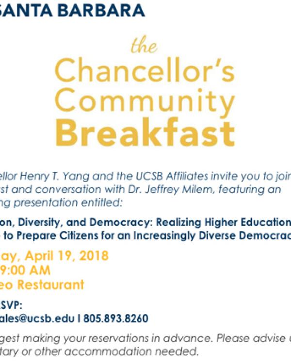 Chancellor's Communtiy Breakfast invite 