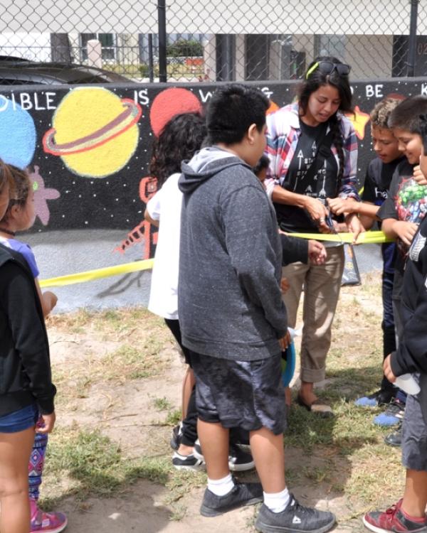 Ribbon cutting at Isla Vista mural 