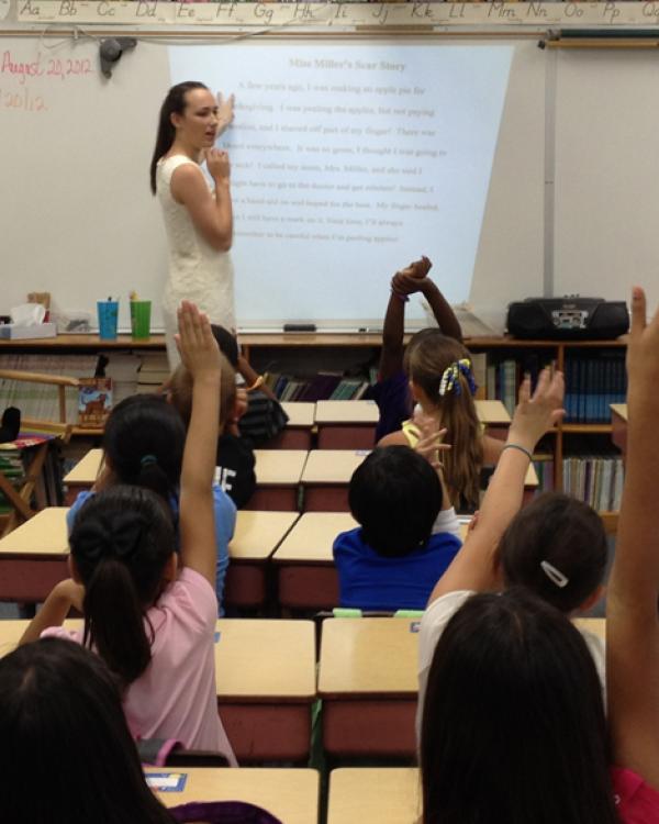 a Teacher Education Program student leads a class 